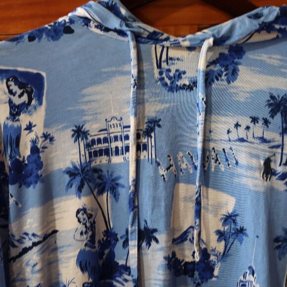 Polo Ralph Lauren Vintage Hawaiian Print Hoodie Medium Tropical Graphic - Picture 3 of 14